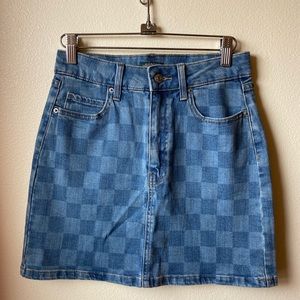 Checkered denim